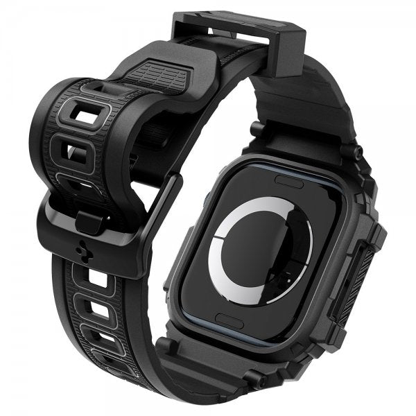 Spigen Apple Watch 46 mm (Series 10/11) Armbånd og Skal Rugged Armor Pro Matte Black