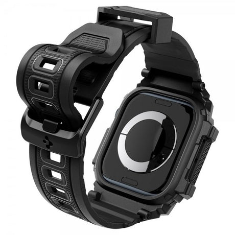 Spigen Apple Watch 46 mm (Series 10/11) Armbånd og Skal Rugged Armor Pro Matte Black