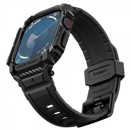 Spigen Apple Watch 46 mm (Series 10/11) Armbånd og Skal Rugged Armor Pro Matte Black