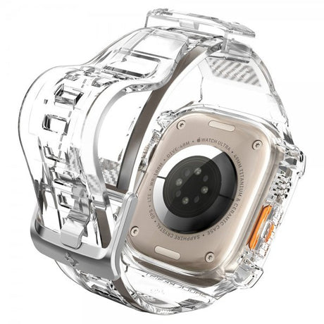 Spigen Apple Watch Ultra 49mm Armbånd og Cover Rugged Armor Pro Crystal Clear