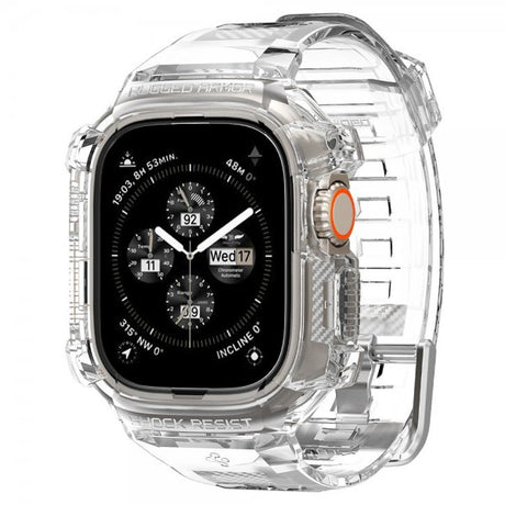 Spigen Apple Watch Ultra 49mm Armbånd og Cover Rugged Armor Pro Crystal Clear