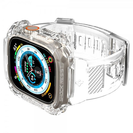 Spigen Apple Watch Ultra 49mm Armbånd og Cover Rugged Armor Pro Crystal Clear