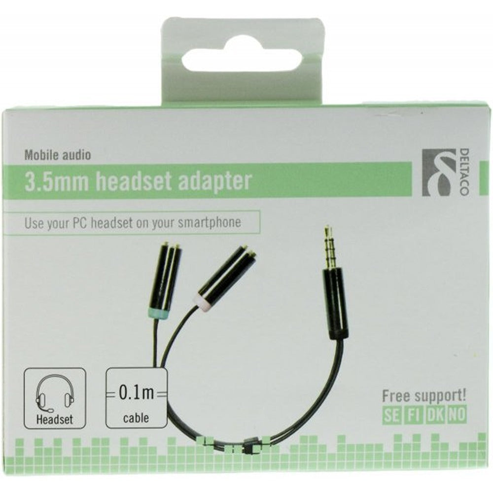 Deltaco 3.5mm Headset Lydadapter