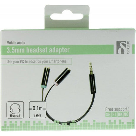 Deltaco 3.5mm Headset Lydadapter