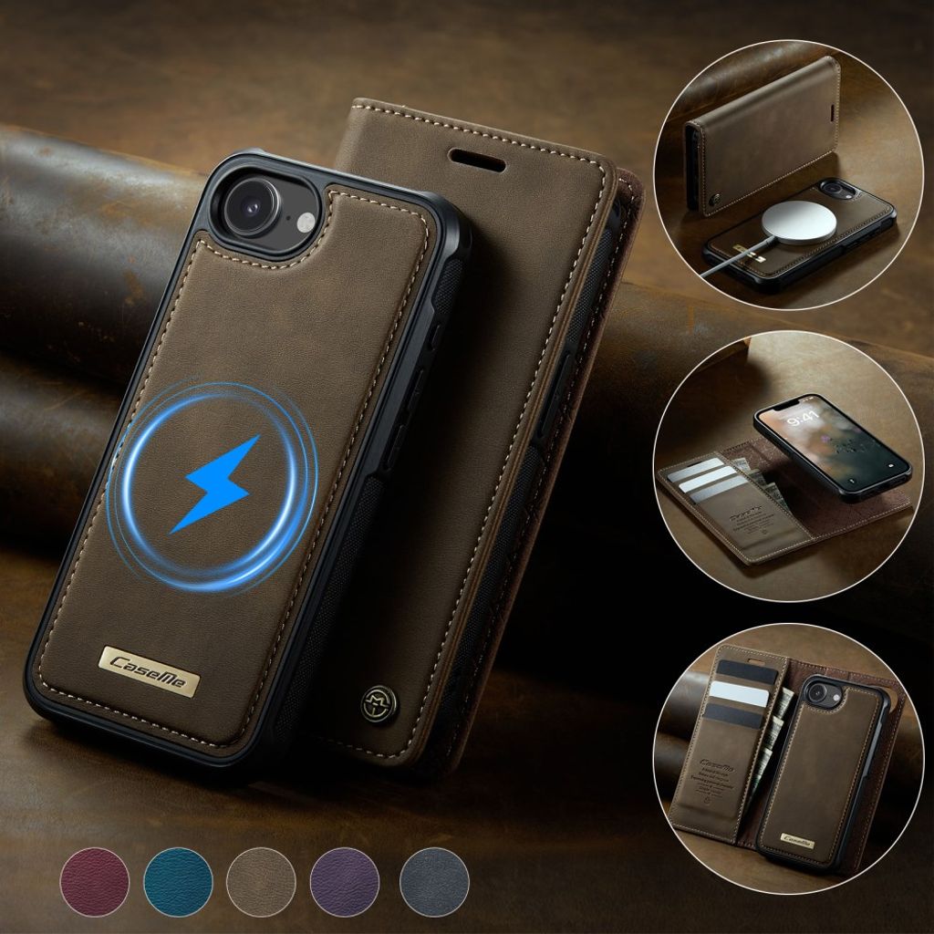 CaseMe iPhone 16e/iPhone 17e Etui C49 Series Brun