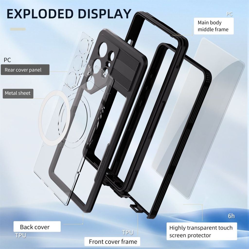 Redpepper Samsung Galaxy S25 Ultra Cover Vandtæt IP68 MagSafe Sort