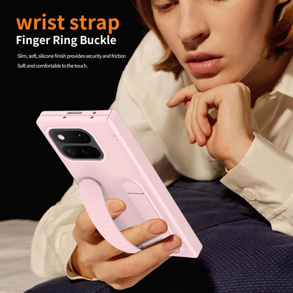 Google Pixel 11 Pro Fold Cover med Stativ & Håndgreb Lyserød