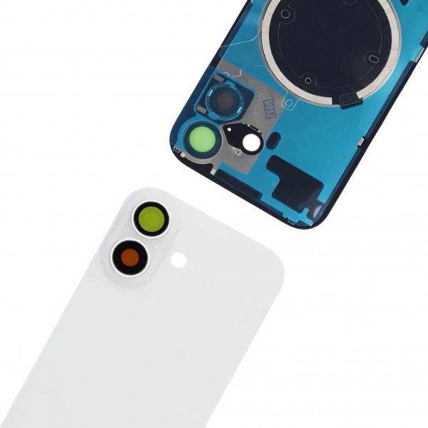 Bagsideglas med smådele til iPhone 17 - Hvid