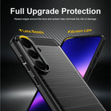 Samsung Galaxy S26 FE Cover Borstad Kolfibertextur Sort