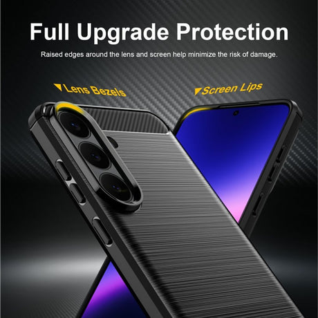 Samsung Galaxy S26 FE Cover Borstad Kolfibertextur Sort