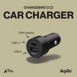 Aqiila Billader Chargebird CC2 USB-C + USB-A 32W Sort
