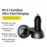 Baseus Biloplader Digital Display PD3.1 Dual Cast Biloplader 140W