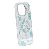Cover til iPhone 16 Pro med blomstermønster og MagSafe Grøn