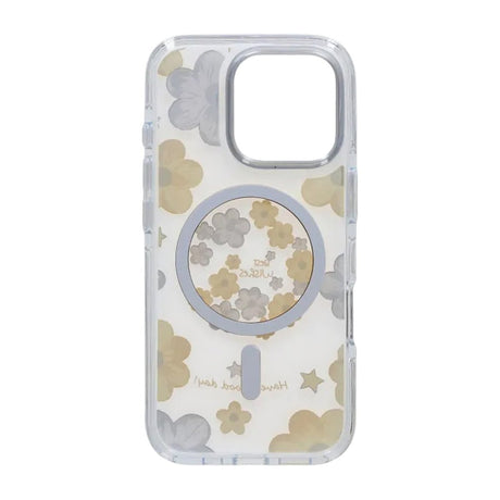 Cover til iPhone 16 Pro med blomstermønster og MagSafe Gul
