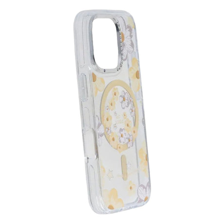 Cover til iPhone 16 Pro med blomstermønster og MagSafe Gul