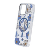 iPhone 16 Pro Max Cover med blomstermønster MagSafe Blå