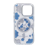 iPhone 16 Pro Max Cover med blomstermønster MagSafe Blå