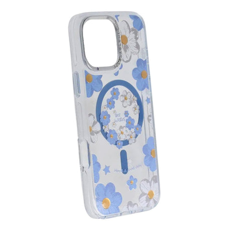 iPhone 16 Pro Max Cover med blomstermønster MagSafe Blå