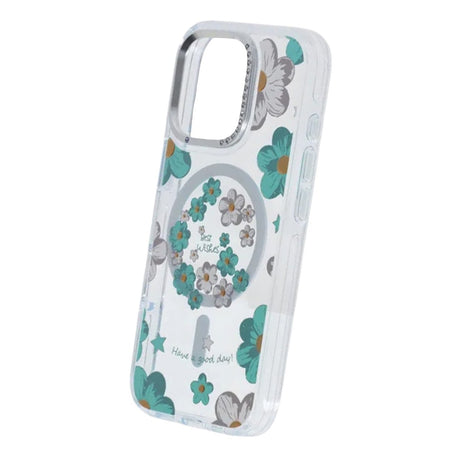 iPhone 16 Pro Max Cover med blomstermønster MagSafe Grøn