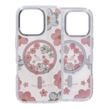 Cover til iPhone 16 Pro med blomstermønster og MagSafe Lyserød