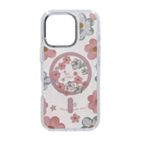 Cover til iPhone 16 Pro med blomstermønster og MagSafe Lyserød