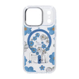 iPhone 17 Pro Cover med blomstermønster MagSafe Blå