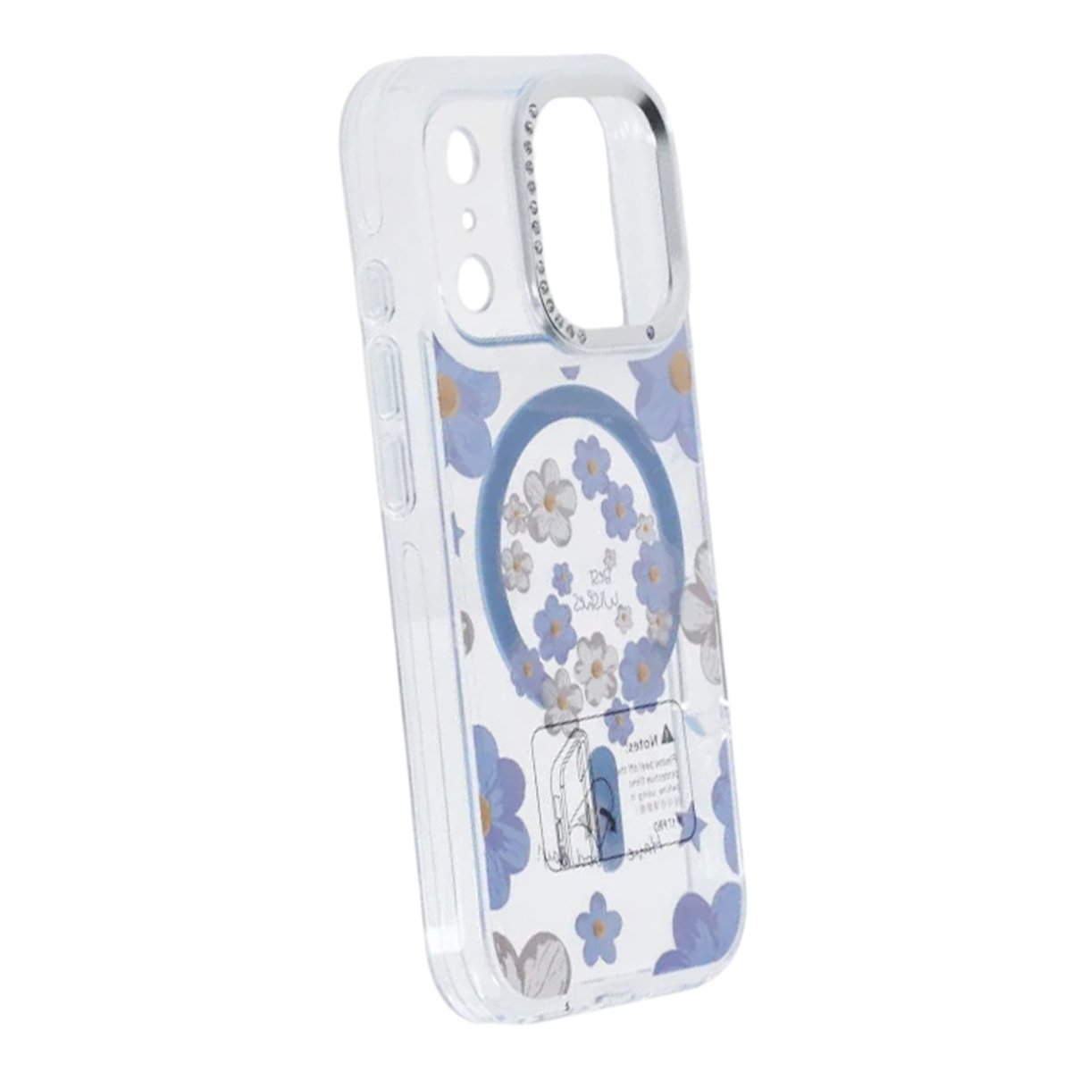iPhone 17 Pro Cover med blomstermønster MagSafe Blå