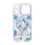 iPhone 17 Pro Cover med blomstermønster MagSafe Blå