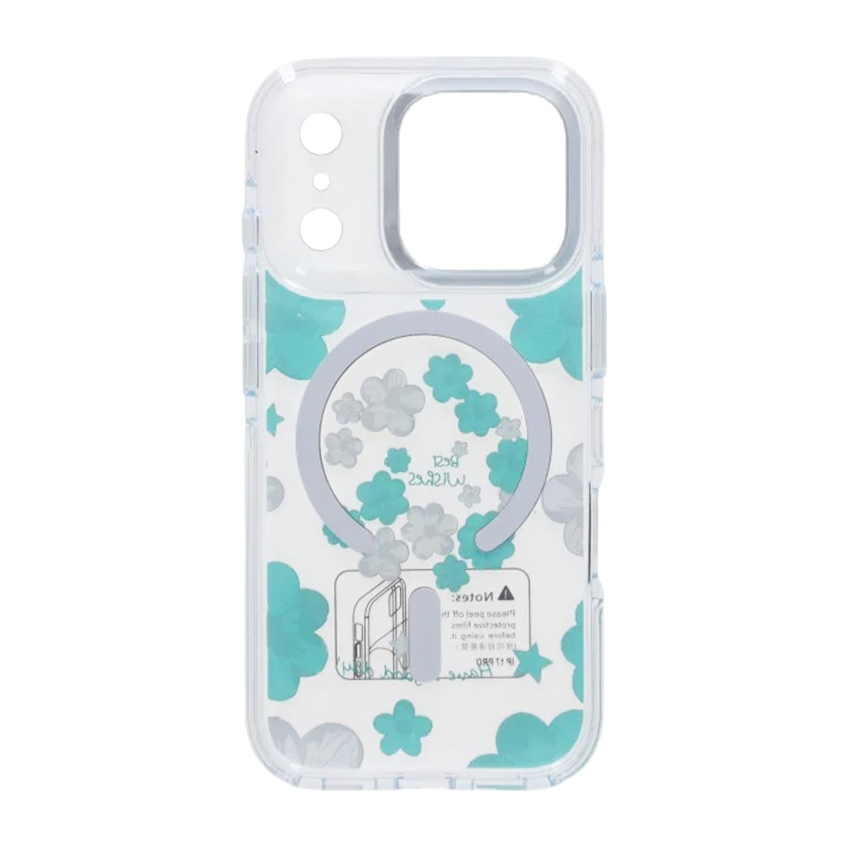 iPhone 17 Pro Cover med blomstermønster MagSafe Grøn