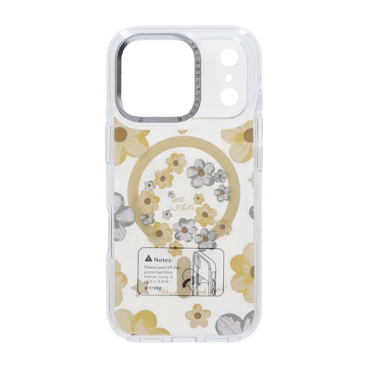 iPhone 17 Pro Cover med blomstermønster MagSafe Gul