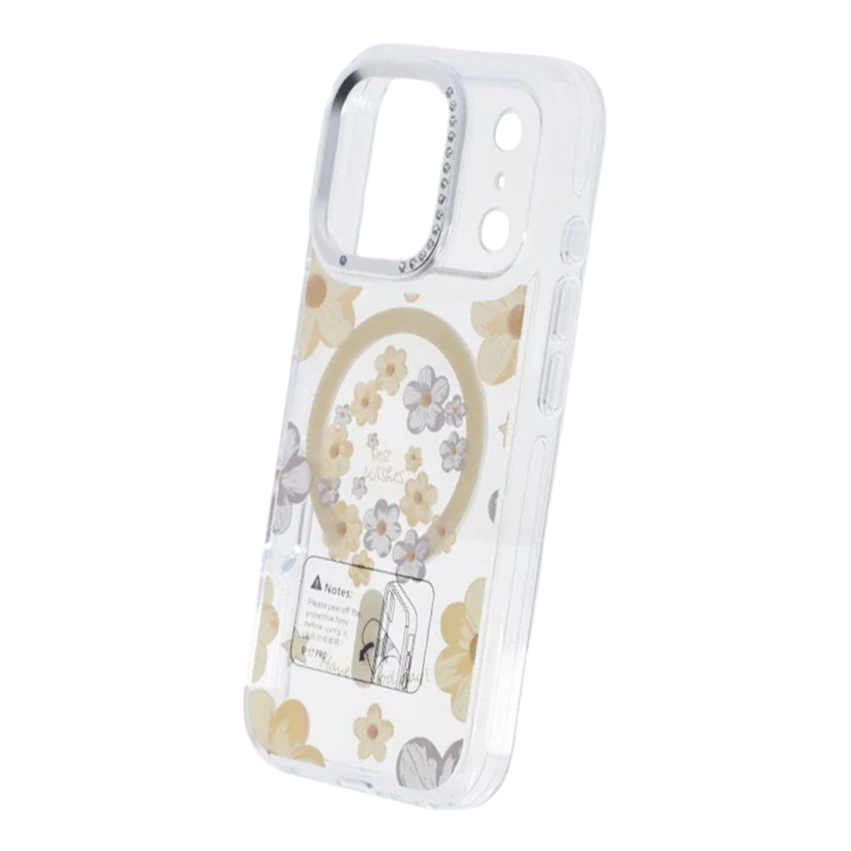 iPhone 17 Pro Cover med blomstermønster MagSafe Gul
