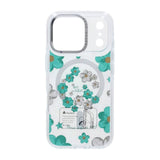 iPhone 17 Pro Max Cover med blomstermønster MagSafe Grøn