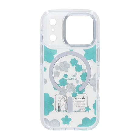 iPhone 17 Pro Max Cover med blomstermønster MagSafe Grøn