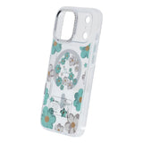 iPhone 17 Pro Max Cover med blomstermønster MagSafe Grøn