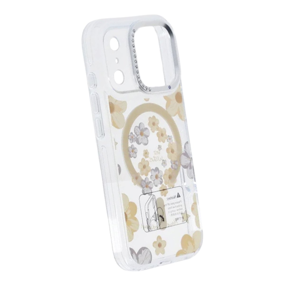 iPhone 17 Pro Max Cover med blomstermønster MagSafe Gul