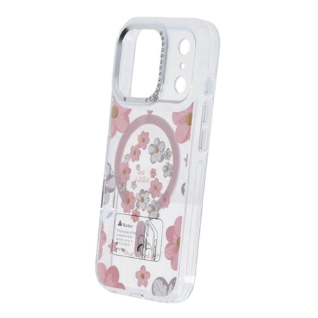 iPhone 17 Pro Max Cover med blomstermønster MagSafe Lyserød