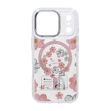 iPhone 17 Pro Cover med blomstermønster MagSafe Lyserød