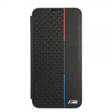 BMW Samsung Galaxy S21 FE Etui Trekantmønster & Trefarvet Stribe Sort