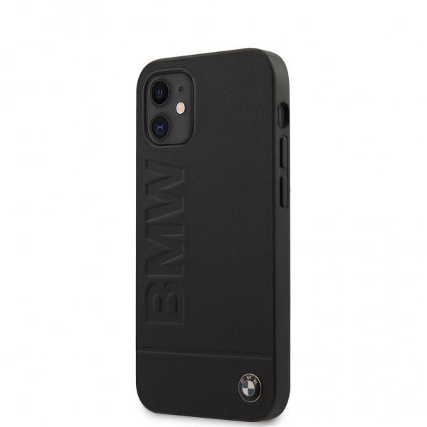BMW iPhone 12 Mini Cover Logo Indgraveret Sort