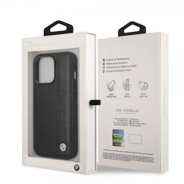 BMW iPhone 14 Pro Max Cover Big Logo Stripe Sort