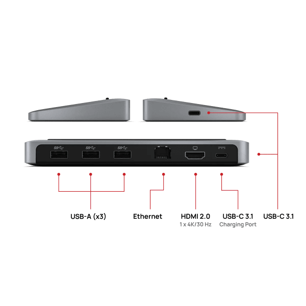 Brydge Stone II USB-C Multiport Hub med enkelt skærm