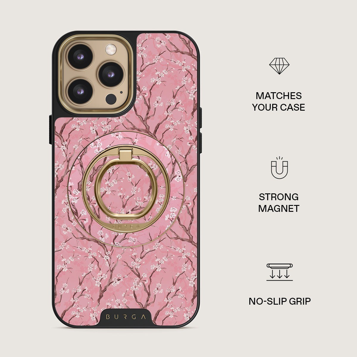 Burga Holder Mobilring MagSafe Sakura Guld