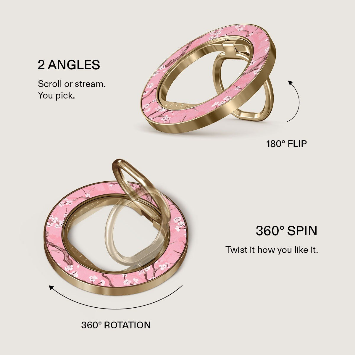 Burga Holder Mobilring MagSafe Sakura Guld