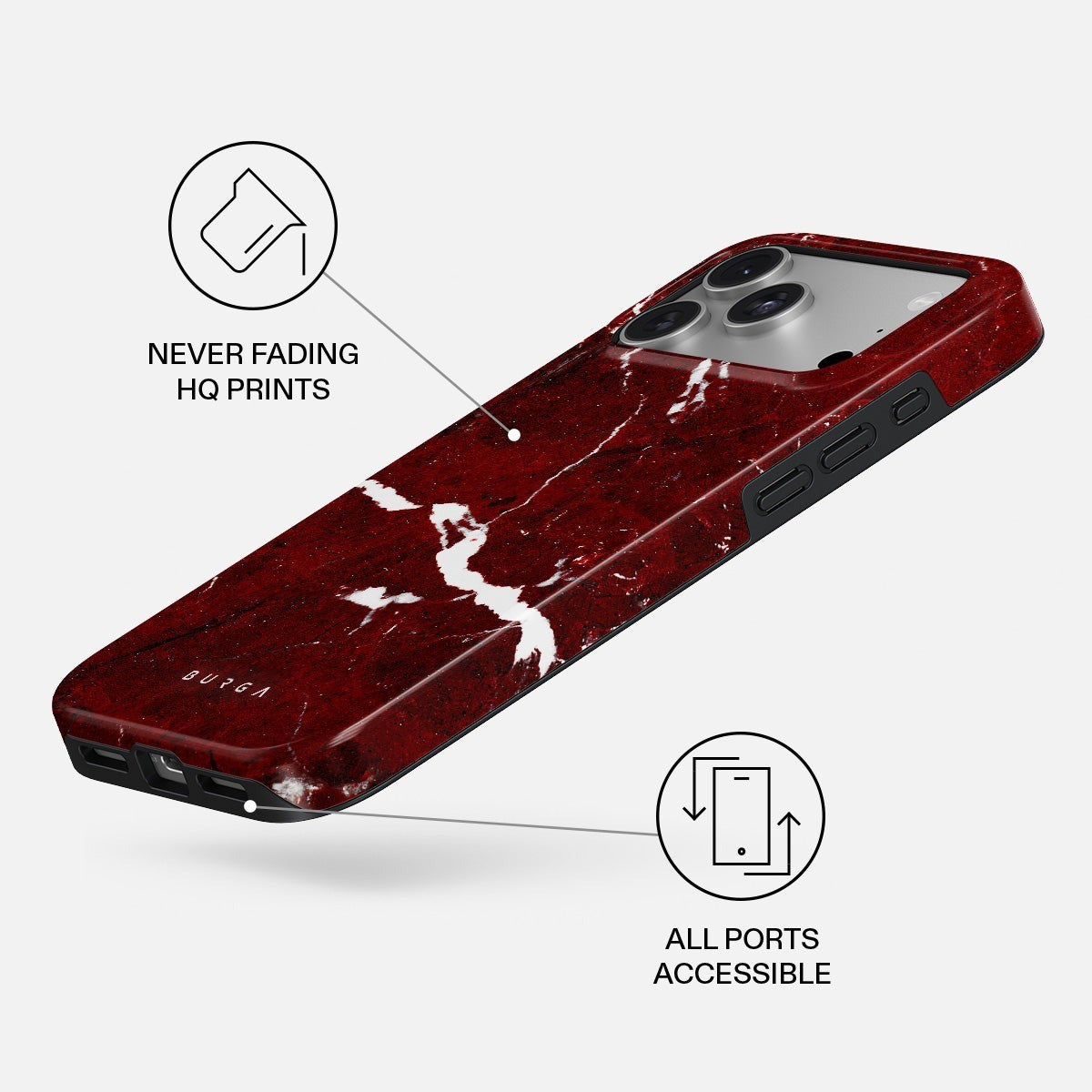 Burga iPhone 18 Pro Max Cover Tough MagSafe Iconic Red Ruby