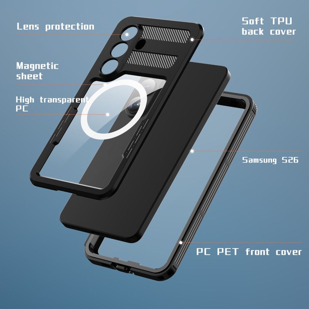 Redpepper Samsung Galaxy S26 Cover Vandtæt IP68 MagSafe Sort