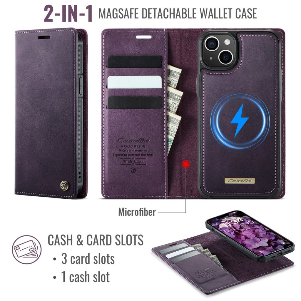 CaseMe iPhone 15 Etui C49 Series Lilla