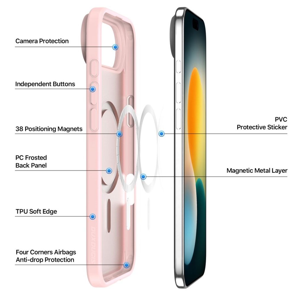 Dux Ducis iPhone Air Cover Yind Series MagSafe Lyserød