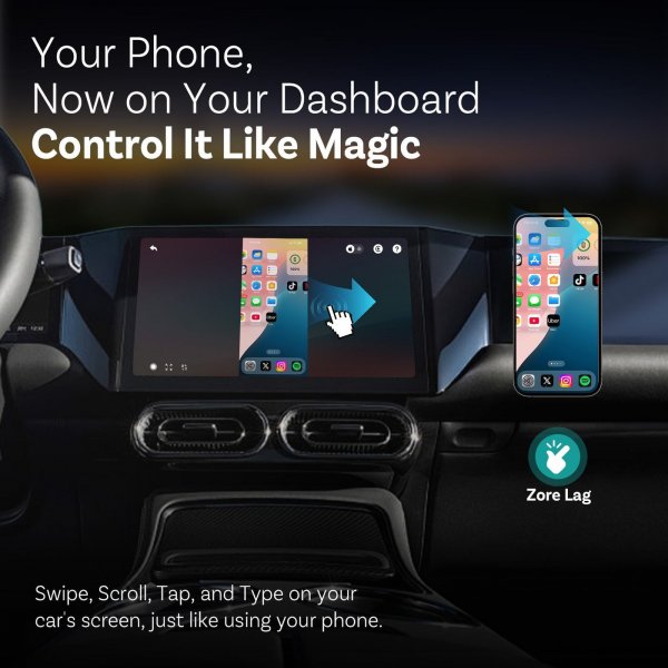 Ottocast Mirror Touch Trådløs CarPlay/Android Auto Adapter med Skærmspejling