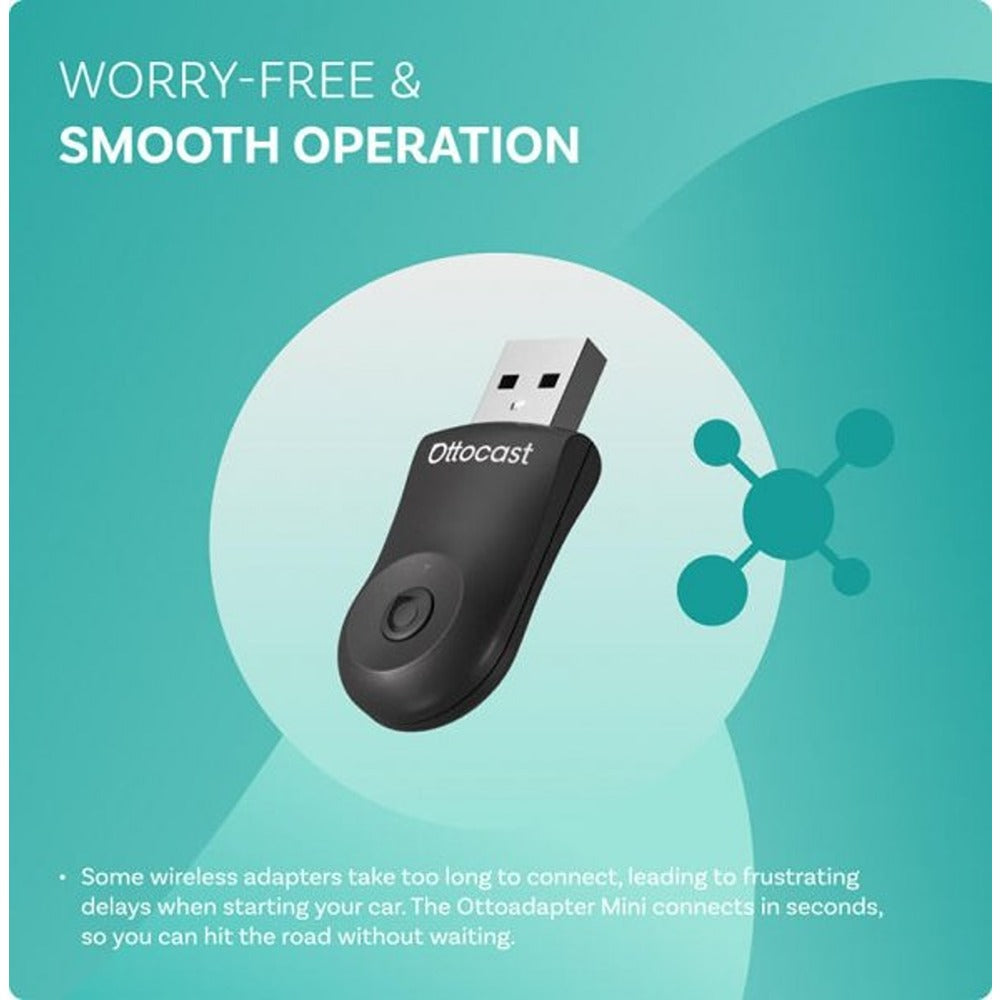 Ottocast Mini Trådløs Apple CarPlay/Android Auto Adapter