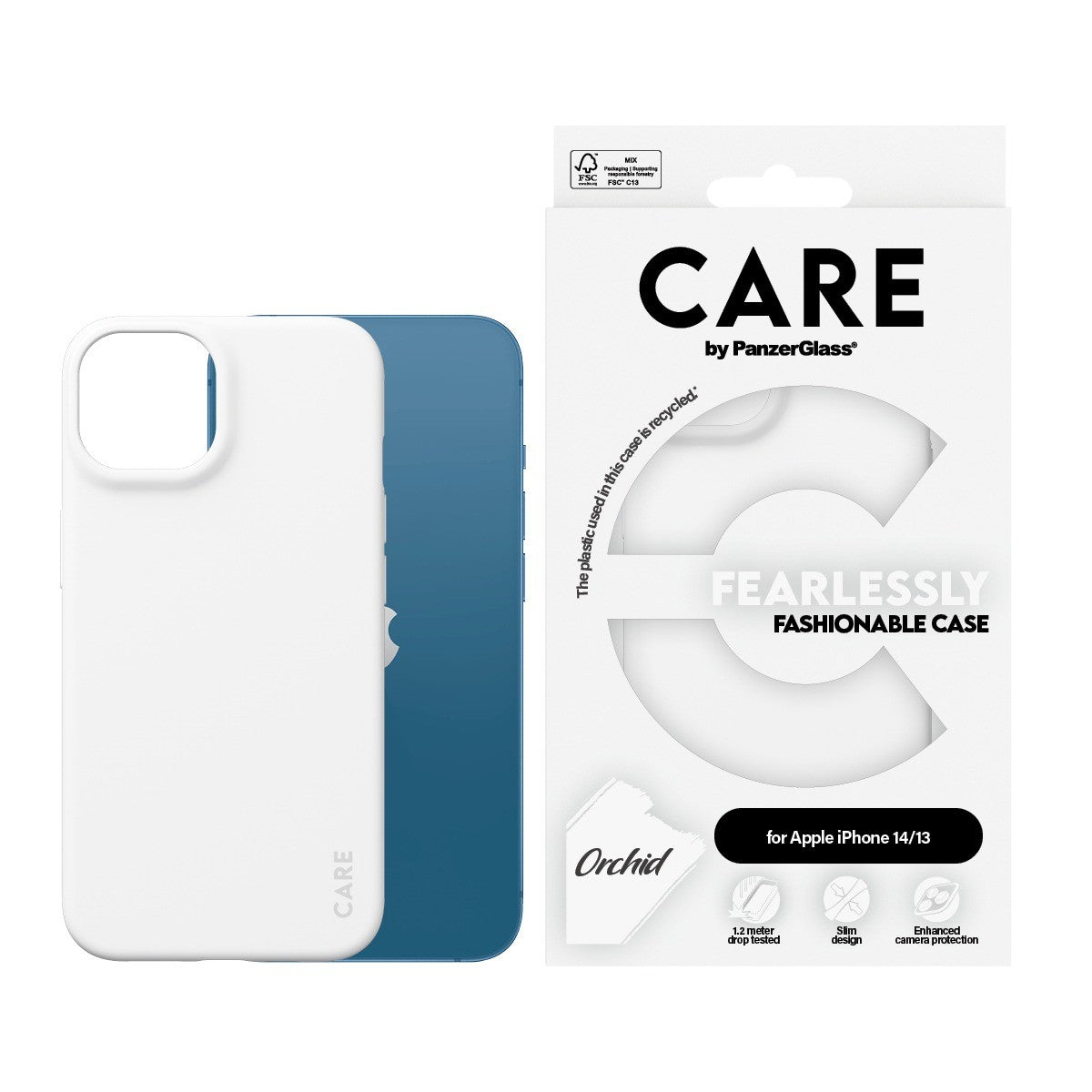 CARE by PanzerGlass iPhone 13/iPhone 14 Cover Fashionable White Orchid